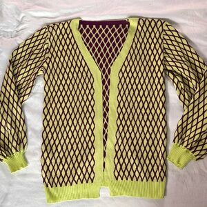 Geometric Patterned Sweater - Green and Brown